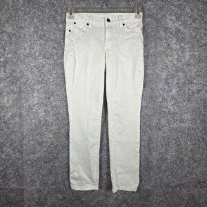 Talbots Denim Jeans Curvy Straight Leg White Women's Size 4P strech Classic